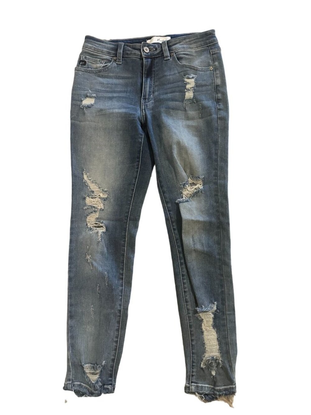 KANCAN Womens Distressed Skinny Ankle Jeans Size 28